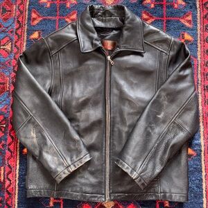 Vintage Danier Faded Zip Leather Jacket